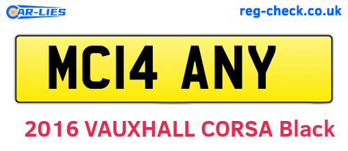 MC14ANY are the vehicle registration plates.