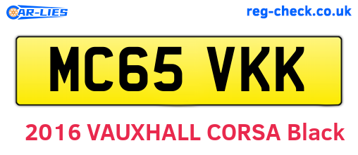 MC65VKK are the vehicle registration plates.