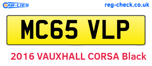 MC65VLP are the vehicle registration plates.