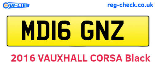 MD16GNZ are the vehicle registration plates.