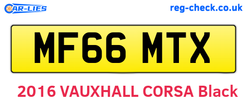 MF66MTX are the vehicle registration plates.