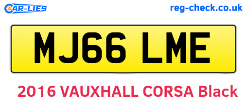 MJ66LME are the vehicle registration plates.