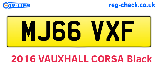 MJ66VXF are the vehicle registration plates.