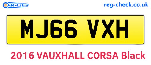 MJ66VXH are the vehicle registration plates.