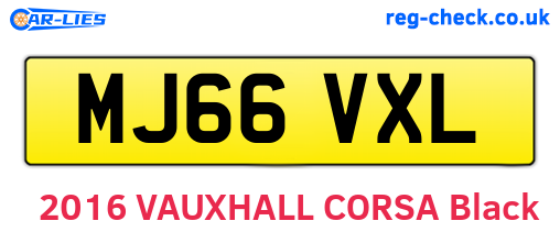 MJ66VXL are the vehicle registration plates.