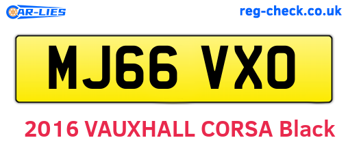 MJ66VXO are the vehicle registration plates.