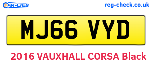 MJ66VYD are the vehicle registration plates.