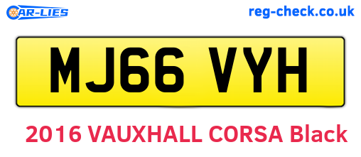MJ66VYH are the vehicle registration plates.