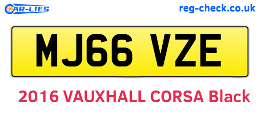 MJ66VZE are the vehicle registration plates.