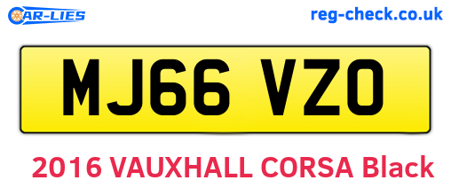 MJ66VZO are the vehicle registration plates.