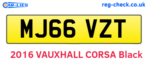 MJ66VZT are the vehicle registration plates.
