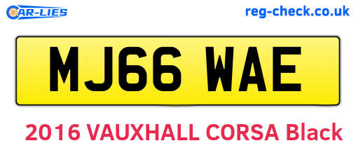 MJ66WAE are the vehicle registration plates.