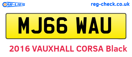 MJ66WAU are the vehicle registration plates.