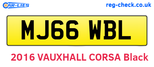 MJ66WBL are the vehicle registration plates.