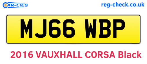 MJ66WBP are the vehicle registration plates.