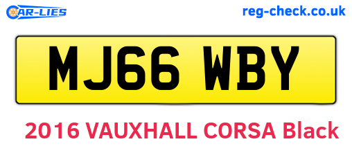 MJ66WBY are the vehicle registration plates.