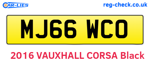 MJ66WCO are the vehicle registration plates.