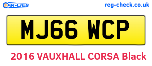 MJ66WCP are the vehicle registration plates.