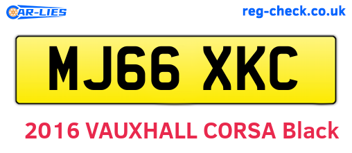 MJ66XKC are the vehicle registration plates.