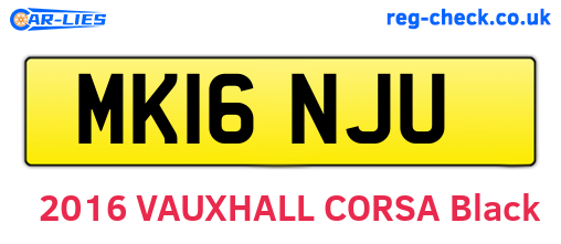 MK16NJU are the vehicle registration plates.