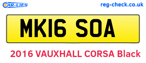 MK16SOA are the vehicle registration plates.