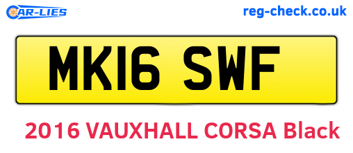 MK16SWF are the vehicle registration plates.