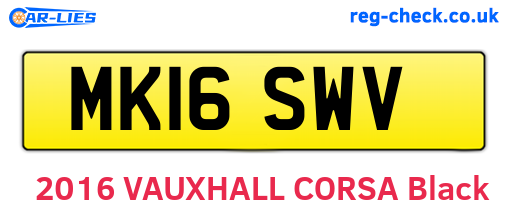 MK16SWV are the vehicle registration plates.