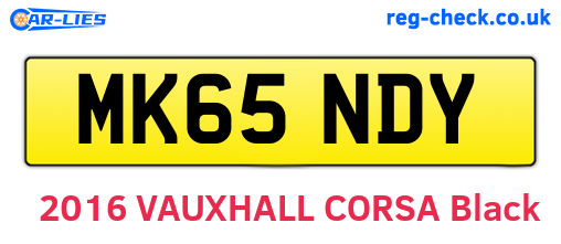 MK65NDY are the vehicle registration plates.