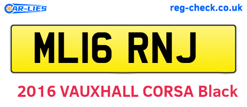 ML16RNJ are the vehicle registration plates.
