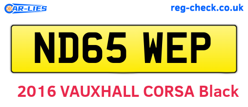 ND65WEP are the vehicle registration plates.