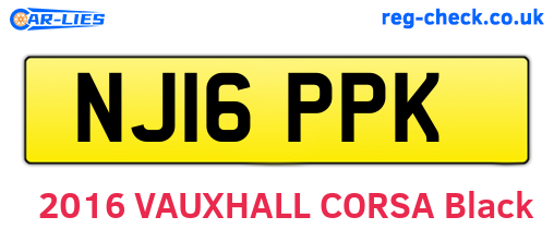NJ16PPK are the vehicle registration plates.