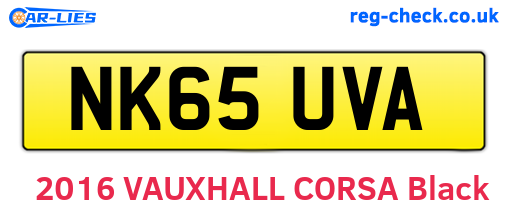 NK65UVA are the vehicle registration plates.