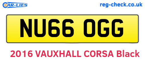 NU66OGG are the vehicle registration plates.