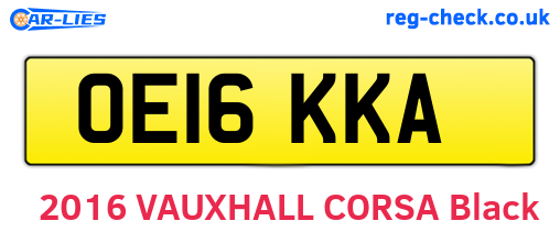OE16KKA are the vehicle registration plates.
