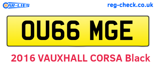 OU66MGE are the vehicle registration plates.