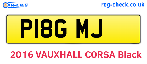P18GMJ are the vehicle registration plates.