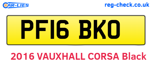 PF16BKO are the vehicle registration plates.