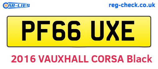 PF66UXE are the vehicle registration plates.