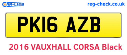 PK16AZB are the vehicle registration plates.