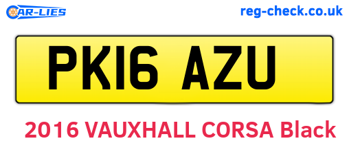 PK16AZU are the vehicle registration plates.