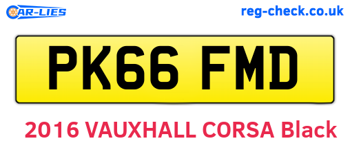 PK66FMD are the vehicle registration plates.