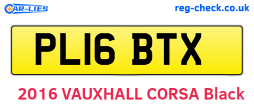 PL16BTX are the vehicle registration plates.