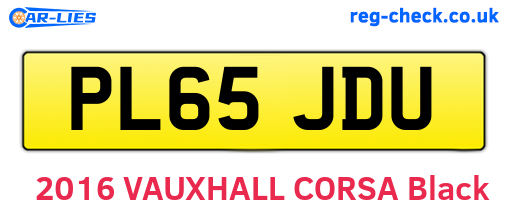 PL65JDU are the vehicle registration plates.