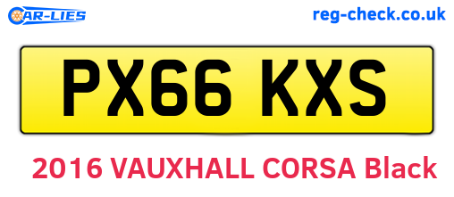 PX66KXS are the vehicle registration plates.
