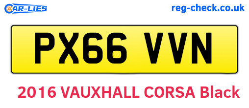 PX66VVN are the vehicle registration plates.