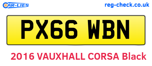 PX66WBN are the vehicle registration plates.