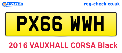 PX66WWH are the vehicle registration plates.