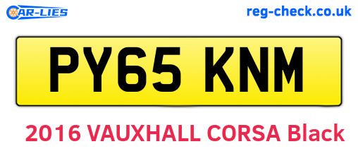 PY65KNM are the vehicle registration plates.