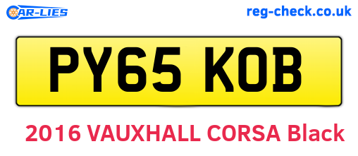 PY65KOB are the vehicle registration plates.