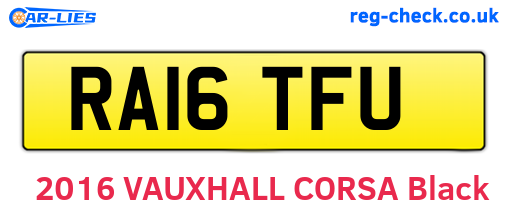 RA16TFU are the vehicle registration plates.